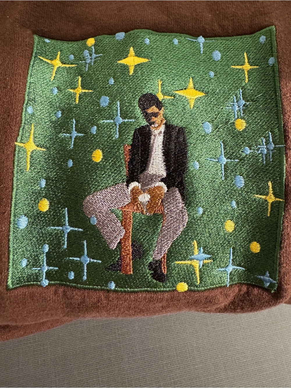 Kid Cudi Embroidered Hoodie Brown Man On The Moon II Mr Rager Custom Fleece